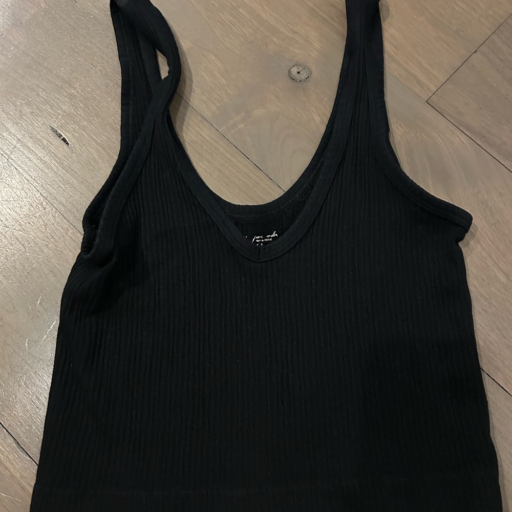 Black Ribbed Tank Top